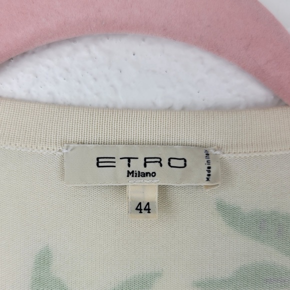 Etro Printed Long Sleeve Button Up Cardigan Tunic Silk Floral 44/M - Picture 3 of 9